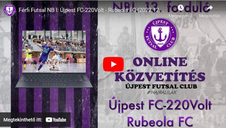 Újpest FC-220Volt – Rubeola FC (2022.12.01 stream) 20:40