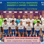 Regionális Futsalbajnokság: VS Dunakeszi – Balaton Bútor FC Veszprém II. (2020.09.29, stream)