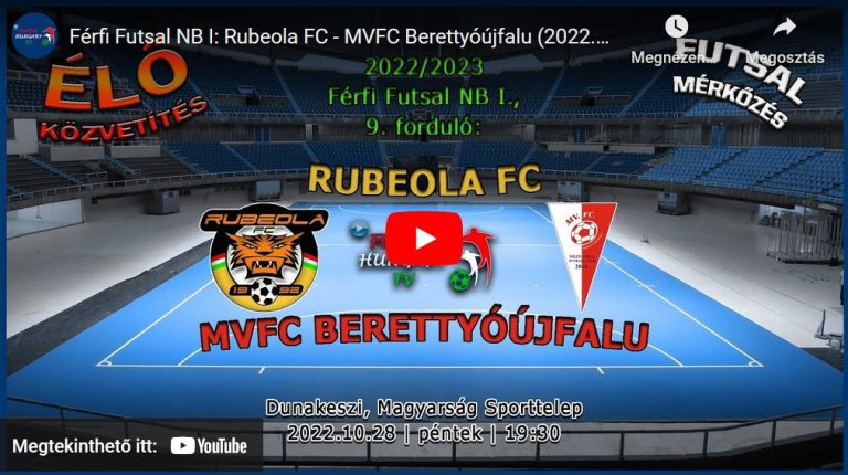 Rubeola FC – MVFC Berettyóújfalu (2022.10.28, stream)