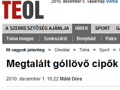 Megtalált góllövő cipők