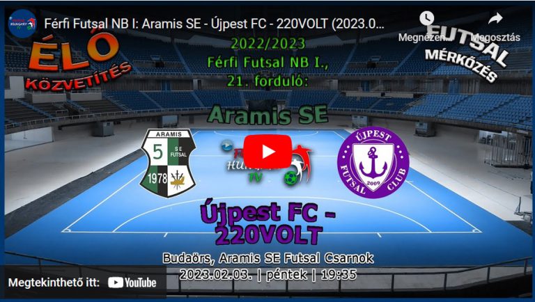 Aramis SE – Újpest FC – 220VOLT (2023.02.03, stream)