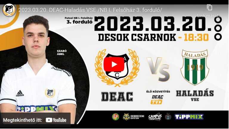 DEAC-Haladás VSE /NB I. Felsőház 3. forduló/