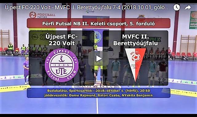 Újpest FC-220 Volt – MVFC II. Berettyóújfalu 7-4 (2018.10.01, gólösszefoglaló)