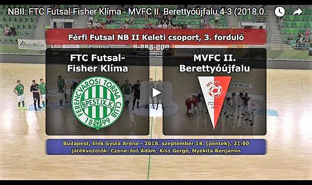 NBII: FTC Futsal-Fisher Klíma – MVFC II. Berettyóújfalu 4-3