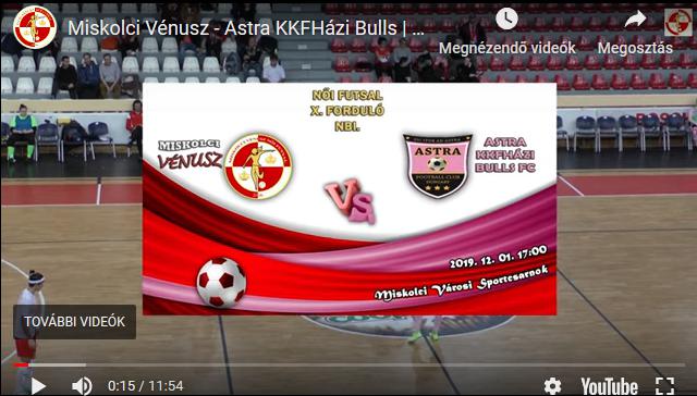 Miskolci Vénusz – Astra KKFHázi Bulls 1-9, GÓLÖSSZEFOGLALÓ