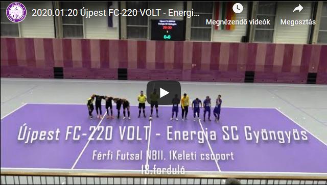 Újpest FC-220 VOLT – Energia SC Gyöngyös, GÓLÖSSZEFOGLALÓ