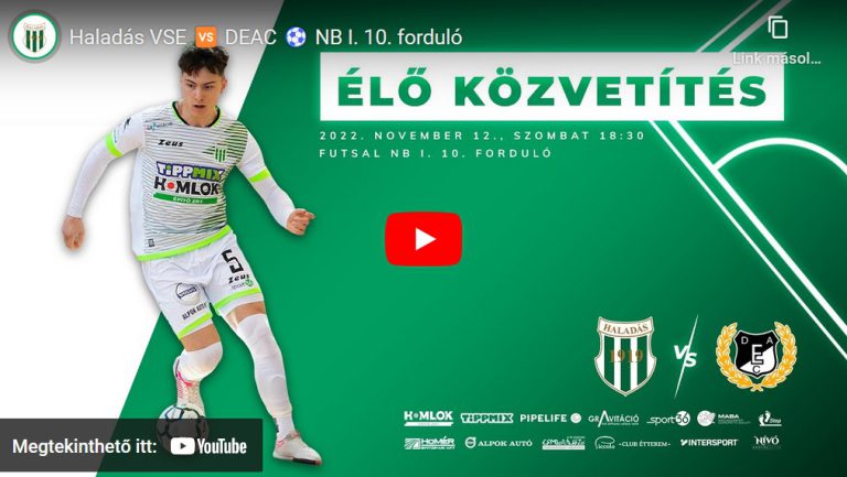 Haladás VSE – DEAC, ÉLŐ 10.forduló