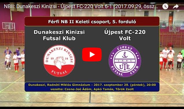DUNAKESZI KINIZSI – ÚJPEST FC-220 VOLT 6-1