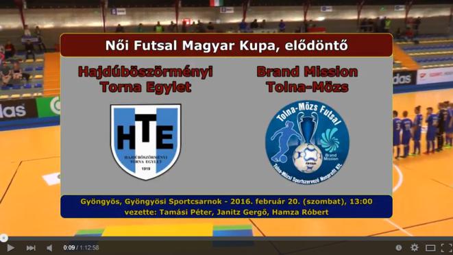 Női Magyar Kupa, elődöntő: HTE – Tolna-Mözs 6-3