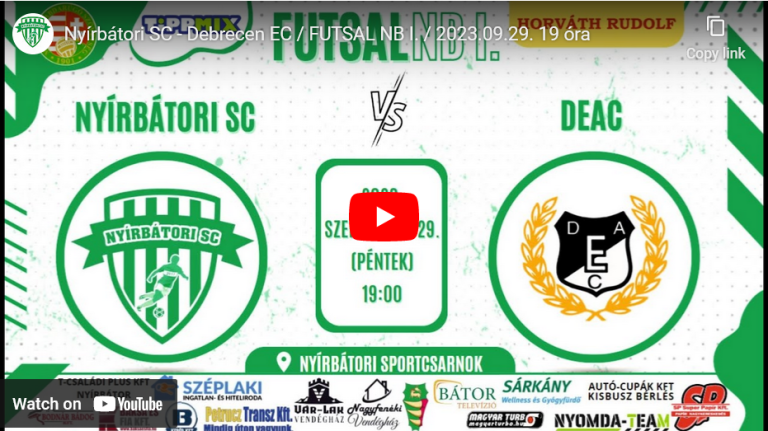 Nyírbátori SC – Debrecen EC / FUTSAL NB I. / 2023.09.29. 19 óra