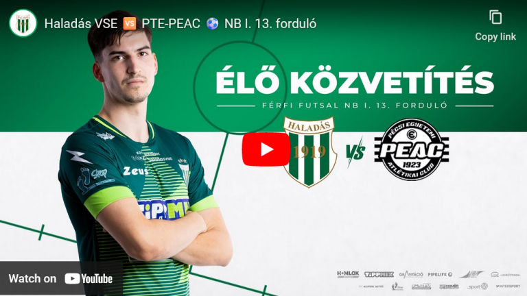 Haladás VSE – PTE-PEAC, ÉLŐ 2023.11.17 18:30