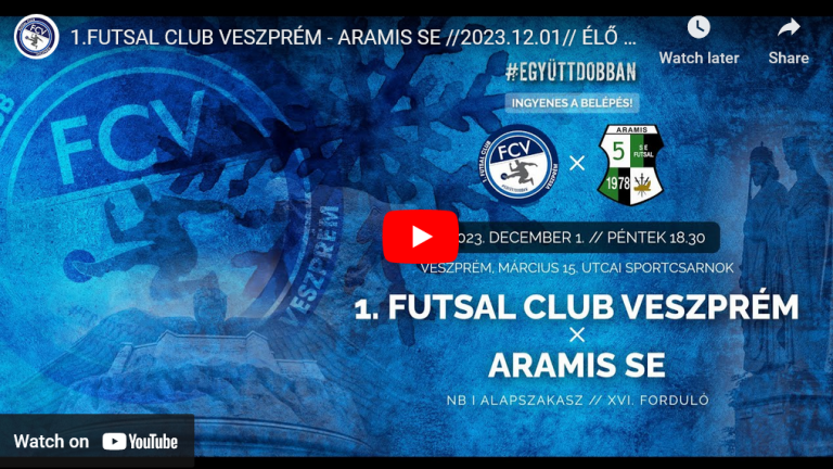 1.FUTSAL CLUB VESZPRÉM – ARAMIS SE //2023.12.01// ÉLŐ KÖZVETÍTÉS