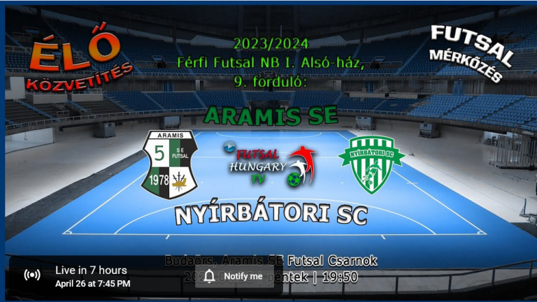 Aramis SE – Nyírbátori SC (2024.04.26, stream)
