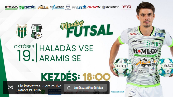 Haladás VSE – Aramis SE (Stream 2020.10.19.18:00)