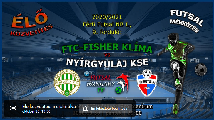 FTC-Fisher Klíma – Nyírgyulaj KSE (2020.10.30, stream)