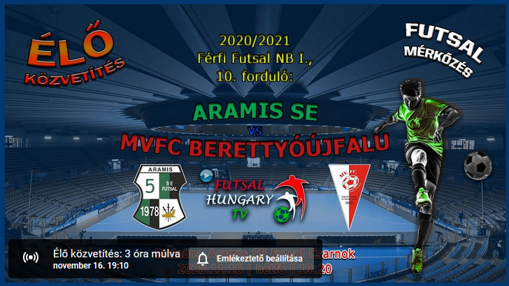 Aramis SE – MVFC Berettyóújfalu (2020.11.16, stream)