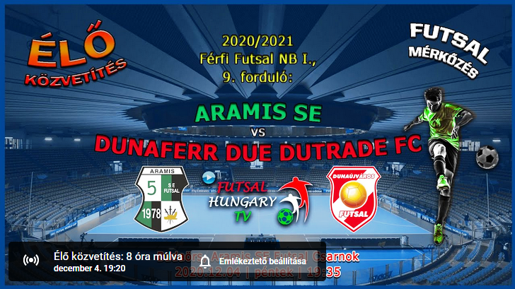 Aramis SE – Dunaferr DUE Dutrade FC (2020.12.04, stream)