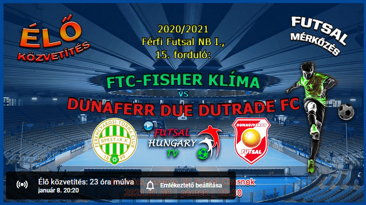 FTC-Fisher Klíma – Dunaferr DUE Dutrade FC (2021.01.08, stream)