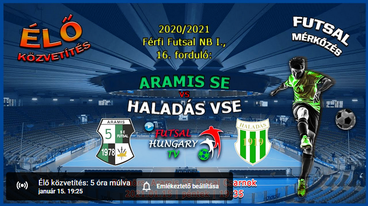 Aramis SE – Haladás VSE (2021.01.15, stream)