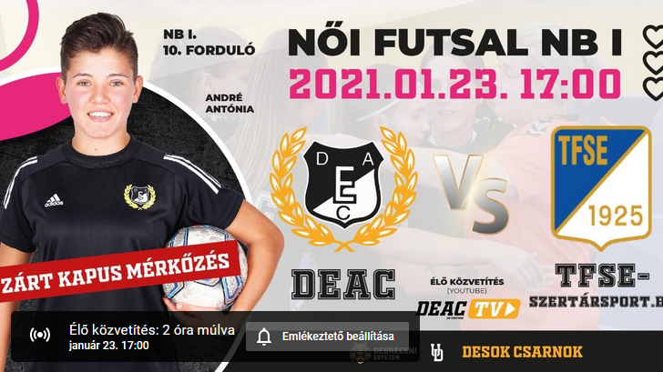 DEAC – TFSE – SZERTÁRSPORT.HU (2021.01.23 17:00 Stream)