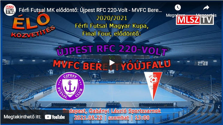 Újpest RFC 220-Volt – MVFC Berettyóújfalu (2021.05.22, stream)