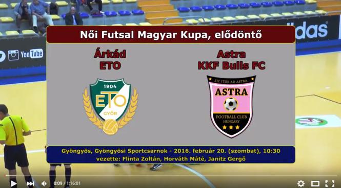 Astra – Árkád ETO ETO 3-2, női MK elődöntő 2015/16 Gyöngyös
